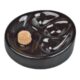 Dýmkový popelník na 3 dýmky keramický černý kulatý  (520725)