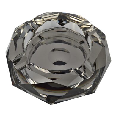 Doutníkový popelník křišťál Octagon černý 17,5cm, 4D