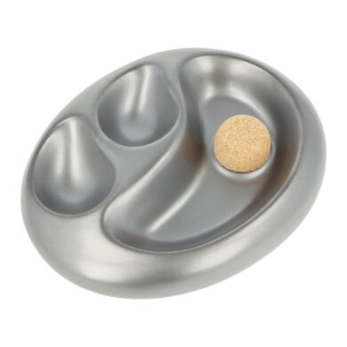 Dýmkový popelník keramický na 2 dýmky, stříbrný