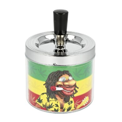 Cigaretový popelník kovový otočný Reggae Man, 9cm