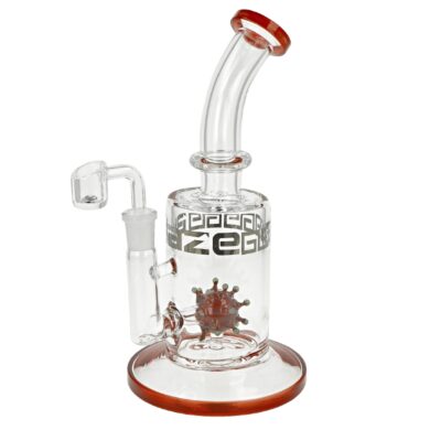 Skleněný bong s perkolací Blaze Glass Virus Red, 24cm