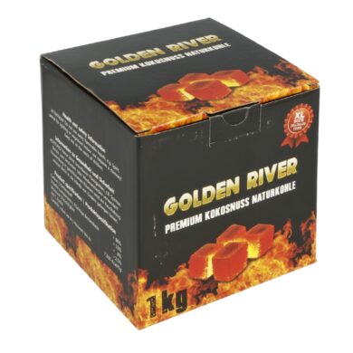 Uhlíky do vodní dýmky Golden River Premium, kokosové, 1kg  (343150)