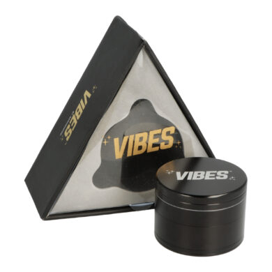Drtič tabáku kovový Vibes Black, 63mm