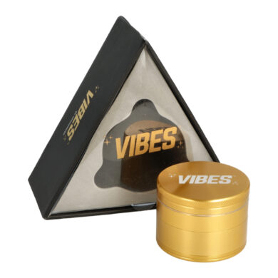 Drtič tabáku kovový Vibes Gold, 63mm  (106720)