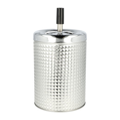 Cigaretový popelník kovový otočný Biggy stříbrný, 11cm  (224283)