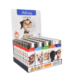 Zapalovač Adamo Piezo Cats & Dogs - Plynový zapalovač Adamo Piezo Cats & Dogs. U zapalovače nelze měnit výšku plamene, zapalovač není plnící. Prodej pouze po celém balení (displej) 50 ks. Výška zapalovače 8 cm.