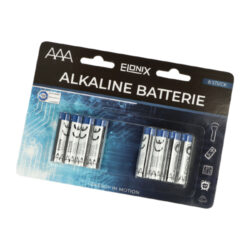 Baterie Elonix Alkaline AAA, 8ks - Jednorzov mikrotukov baterie AAA (LR03), alkalick lnek o napt 1,5 V. Prodej po celm balen 8 ks.

Kapacita: 1,2 Ah
Napt: 1,5 V
Typ lnku: Alkalick
Typ baterie: Jednorzov
Velikost baterie: Mikrotukov AAA (LR03)
Balen: 8 ks bateri
Distributor: Fortis-DB, spol. s r.o.