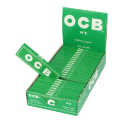 Cigaretové papírky OCB 8, 25ks - Cigaretové papírky OCB 8. Knížečka obsahuje 50ks papírků se seříznutými rohy. Rozměry papírku: 36x69mm. Prodej pouze po celém balení (displej) 25ks. Cena je uvedená za 1ks.